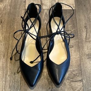 Nine West Black Leather Eladiao Wedges